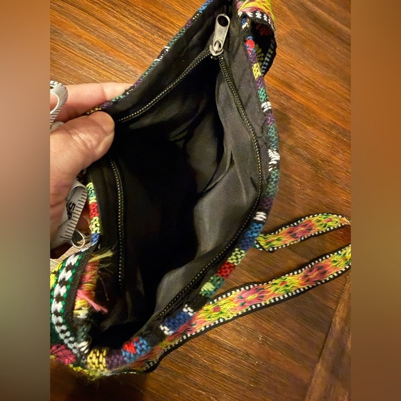 Handcrafted Artisanal Embroidered Colorful Woven Textile Crossbody Bag - Picture 7 of 9